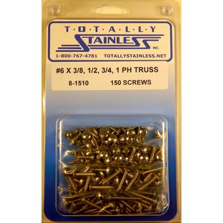 Totally Stainless #6 Stainless Phillips Truss Head Sheet Metal Screws - 8-1510