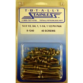 Totally Stainless #14 Stainless Phillips Pan Head Sheet Metal Screws