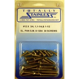 Totally Stainless #12 Stainless Slotted Pan Head Sheet Metal Screws