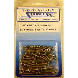 Totally Stainless #10 Stainless Slotted Pan Head Sheet Metal Screws - 8-1203