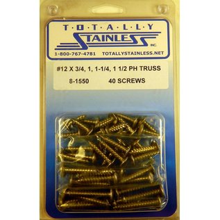 Totally Stainless #12 Stainless Phillips Truss Head Sheet Metal Screws - 8-1550