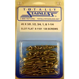 Totally Stainless #6 Stainless Slotted Flat Head Sheet Metal Screws - 8-1101
