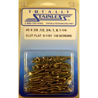 Totally Stainless #6 Stainless Slotted Flat Head Sheet Metal Screws - 8-1101