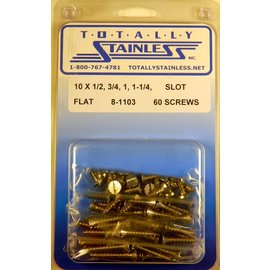 Totally Stainless #10 Stainless Slotted Flat Sheet Metal Screws - 8-1103