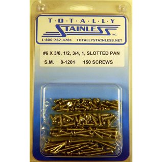 Totally Stainless #6 Stainless Slotted Pan Head Sheet Metal Screws - 8-1201