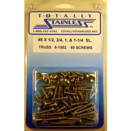 Totally Stainless #8 Stainless Slotted Truss Head Sheet Metal Screws