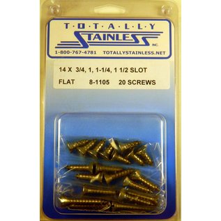 Totally Stainless #14 Slotted Flat Head Sheet Metal Screws - 8-1105