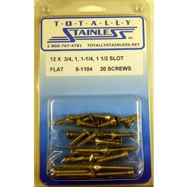 Totally Stainless #12 Stainless Slotted Flat Head Sheet Metal Screws - 8-1104