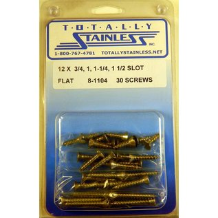 Totally Stainless #12 Stainless Slotted Flat Head Sheet Metal Screws - 8-1104