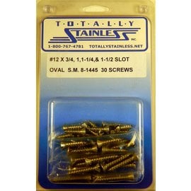 Totally Stainless #12 Stainless Slotted Oval Head Sheet Metal Screws - 8-1444