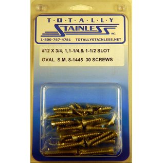 Totally Stainless #12 Stainless Slotted Oval Head Sheet Metal Screws
