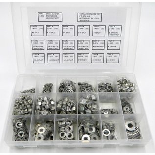 Totally Stainless Stainless Flat Washer, Split Lock and Nylon Locking Nut - Personal Assortment - 3-3052