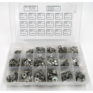 Totally Stainless Stainless Flat Washer, Split Lock & Hex Nut - Personal Assortment - 3-3154
