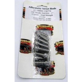 Totally Stainless 3/8" x 1" Stainless Header Bolt Kit - 12 Point - High Strength (12 Count) - 6-5063