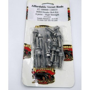 Totally Stainless 8MM Stainless Header Bolt Kit - 6 Point - High Strength (16 Count)