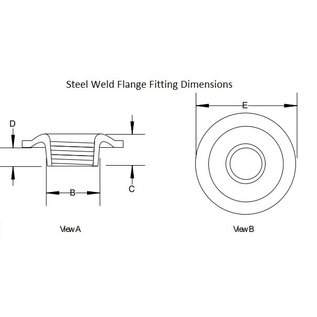 Tanks, Inc. 1/4" NPT Weld-In Flange Fitting - Mild Steel - 14NPT-FF