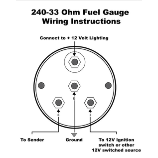 Tanks, Inc. Tanks 2-1/16" Fuel Level Gauge, Black 240-33 Ohms - BFG-SW