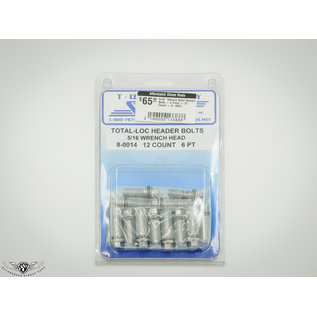 Totally Stainless Total Loc 3/8-16 x 1" - 5/16" 6 Point Head - Locking Header Bolts (12 Count) - 6-6951