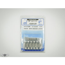 Totally Stainless Total Loc 8 MM Bolts & Separate Wedge Locks - 6 Point - 12 Count - 5-1546