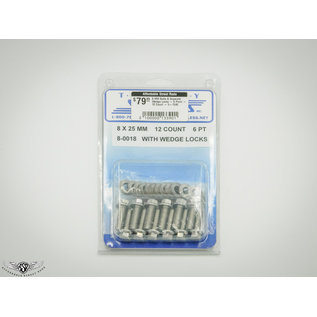 Totally Stainless Total Loc 8 MM Bolts & Separate Wedge Locks - 6 Point - 12 Count - 5-1546