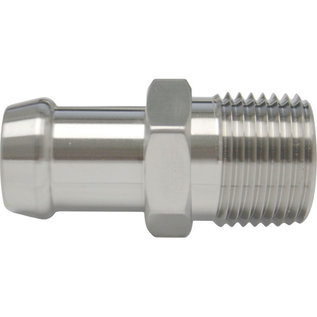 Vintage Air Stainless Steel Heater Hose Nipple - 1/2" NPT to 5/8" Hose - 1 3/16" Length - 501002-SUR