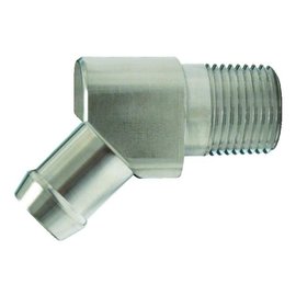 Vintage Air Stainless Steel Heater Hose Nipple - 1/2" NPT to 5/8" Hose - 45° Angled - 501012
