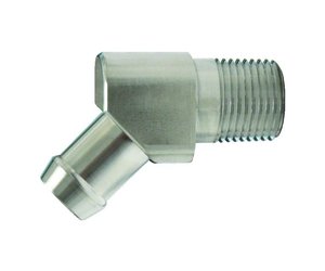 Chrome Steel Water Pump Heater Hose Fitting – 1/2" NPT To 3/4" Barb For Chevy SBC/BBC
