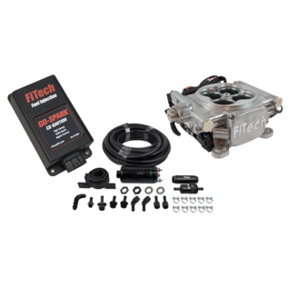 FiTech Go EFI 4 System (Bright Aluminum Finish) Master Kit w/ Inline Fuel Pump, w/CDI box - 93101
