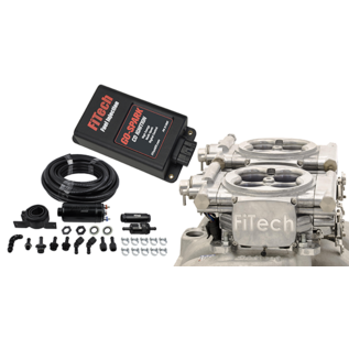 FiTech Go EFI 2x4 System (Bright Aluminum Finish) Master Kit w/ Inline Fuel Pump, w/CDI box - 93161