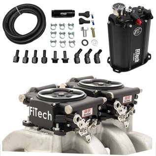 FiTech Go EFI 2x4 System (Black Finish) Master Kit w/ Force Fuel, Fuel Delivery System  - 35262