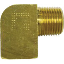 Vintage Air 90 Deg Brass Tight Route 1/2" NPT Accepts  1/2" Hose Nipple - 18104-VUG