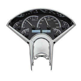 1955-1956 Chevy Chrome Dash Bezel Set – Speedo, Covers, Speaker, Auto Trans (MIKES)