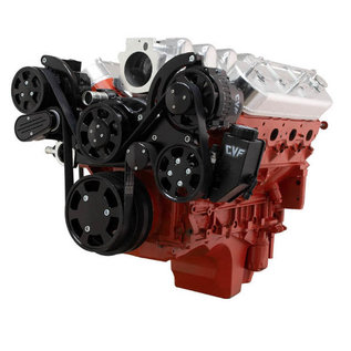 CVF Racing Chevy LS Engine Mid Mount Serpentine Kit - A/C, Power Steering & Alternator