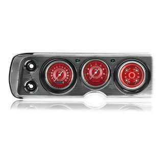 Classic Instruments 64-65 Chevelle Instruments - V8 Red Steelie - Std. Speedo - CV64V8RS