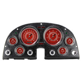 Classic Instruments Classic Instruments 63-67 Corvette Instruments - V8 Red Steelie - Std. Speedo - CO63V8RS