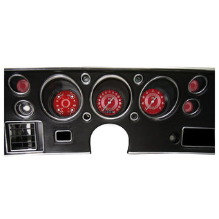 Classic Instruments 70-72 Chevelle SS Instruments - V8 Red Steelie - Std. Speedo - CV70V8RS