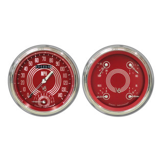 Classic Instruments 47-53 Chevy/GMC Truck Instruments - V8 Red Steelie