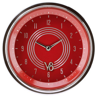Classic Instruments 3 ⅜” Clock - V8 Red Steelie Series - V8RS93SHC