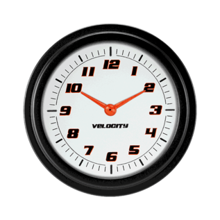 Classic Instruments 2 ⅝” Clock - Velocity White Series - VS92WBLF