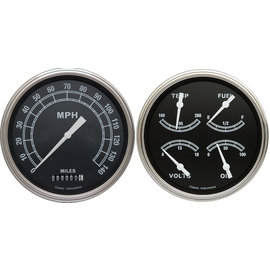 Classic Instruments 2 Gauge Set - 4 5/8" Speedo & Quad - Traditional Series - TR52SLF