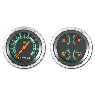Classic Instruments 2 Gauge Set - 3 3/8" Speedo & Quad - G-Stock Series