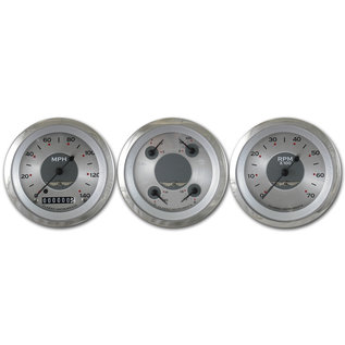 Classic Instruments 3 Gauge Set - 3 3/8" Speedo, Tach & Quad Gauges - All American Series - AW03SRC