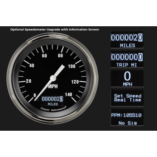 Classic Instruments 3 Gauge Set - 3 3/8" Speedo, Tach, & Quad  - Hot Rod Series