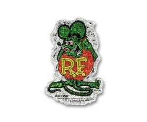RF21S - Rat Fink Crazy Metal Flake Sticker - Affordable Street Rods