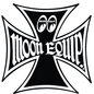 Mooneyes Moon Equipped Iron Cross Logo Sticker - Black