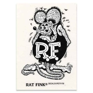 Mooneyes Black & White Rat Fink Standing Sticker