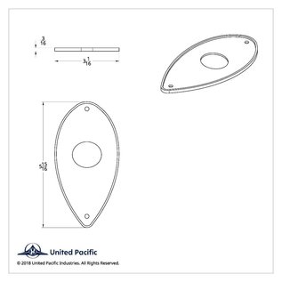 United Pacific 38-39 Flush Mount Tail Light Pad Gasket- FTL3839-1 - Pair