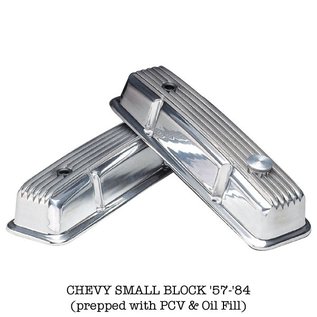 Mooneyes Valve Covers - Chevy Small Block '57-'84 Prepped w/PCV & Oil Fill - Mooneyes - MP649PCV2