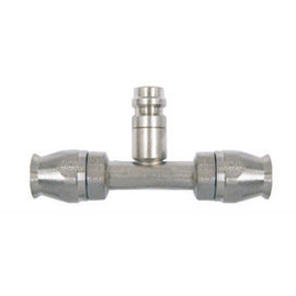 Vintage Air Inline ProLine O-ring Fitting W/ Service Port For Braided Stainless A/C Hose