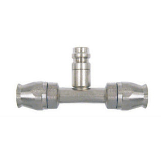 Vintage Air Inline ProLine O-ring Fitting W/ Service Port For Braided Stainless A/C Hose